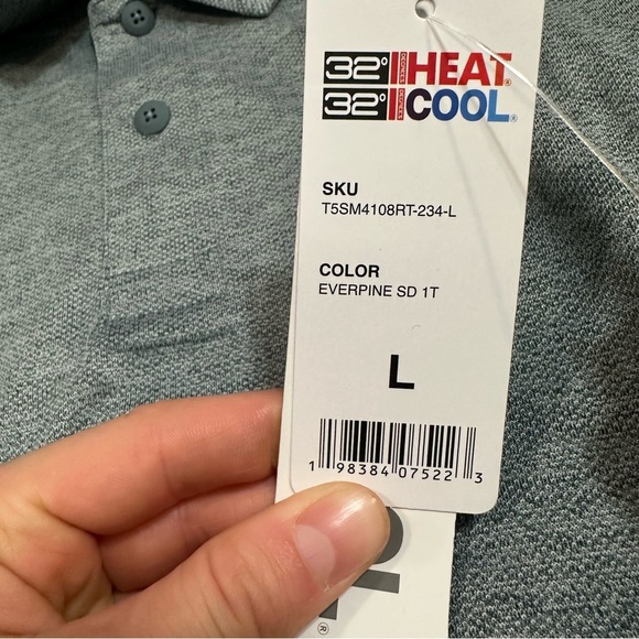 32 degrees dark forest heather MEN'S COOL CLASSIC POLO - Picture 4 of 4